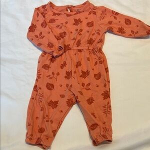 “Bundle 10/$13” Old Navy 3-6M Orange Leaf Print One Piece bodysuit